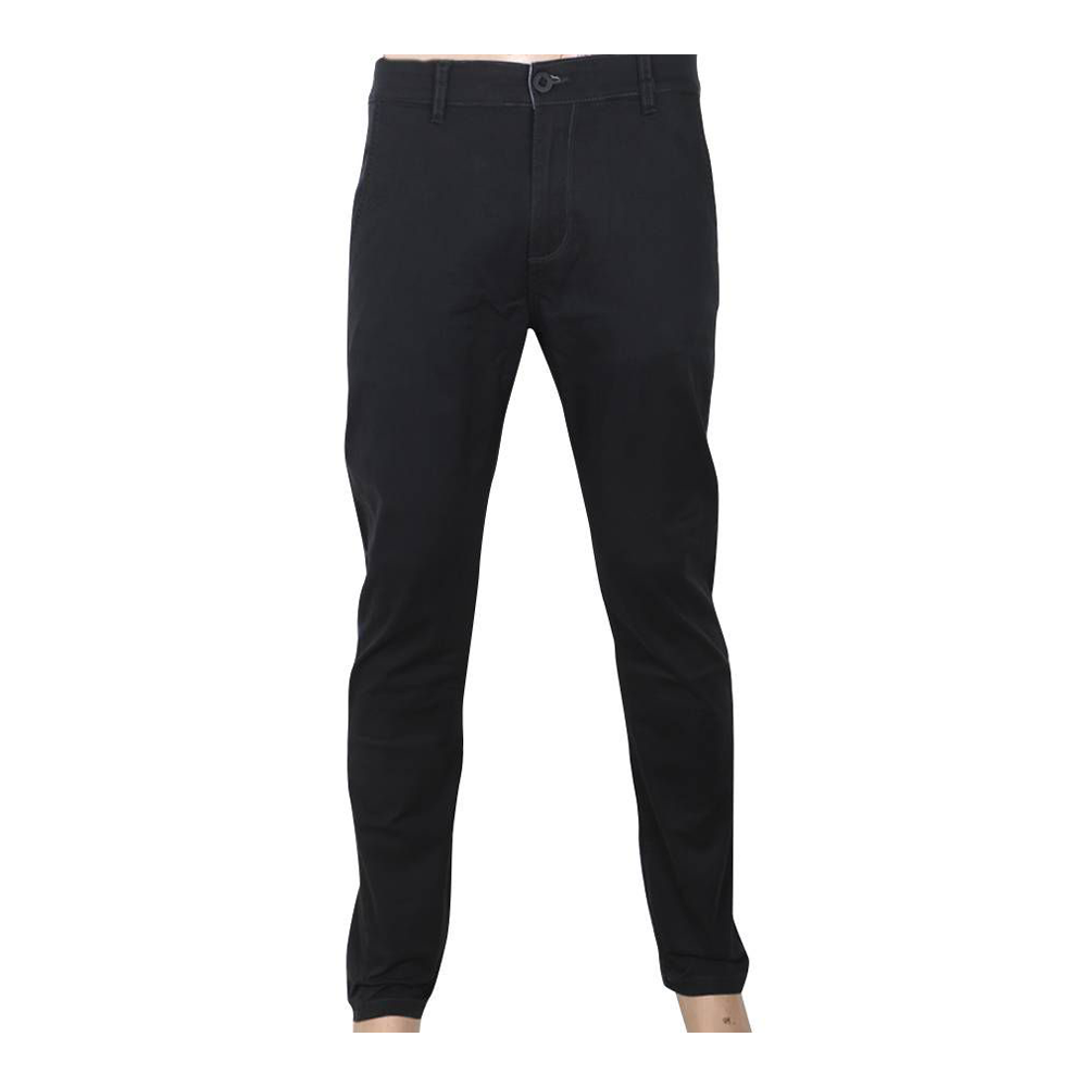 Gabardine Slim Fit Jeans For Men - Black - JR-1506