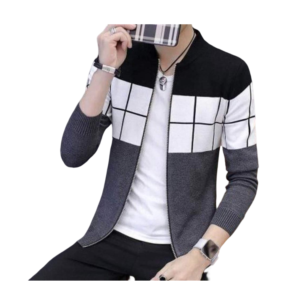 Cotton Fleece Hoodie Jacket for Man - Multicolor - H-33