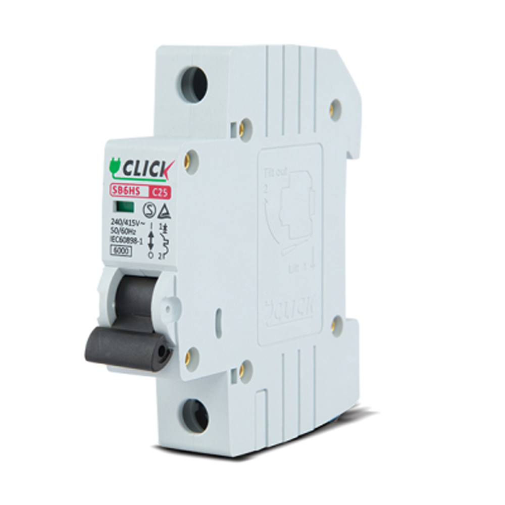 Click Circuit Breaker MCB - 1P 16A C 6KA - White