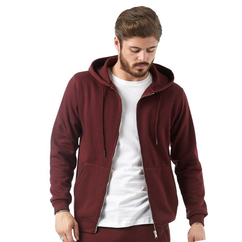 Cotton Fleece Full Sleeve Hoodie For Men - Maroon - HM-29