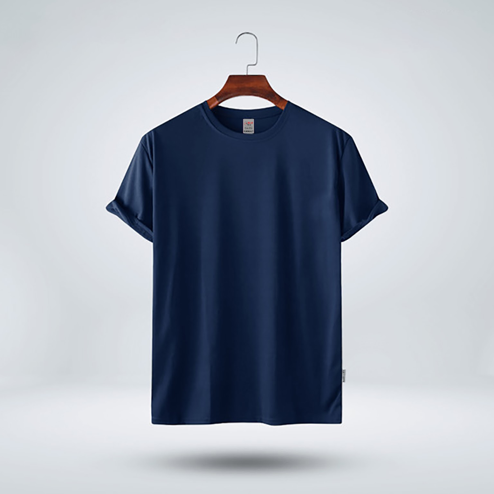 Cotton Half Sleeve T-Shirt for Men - Navy Blue - 1019