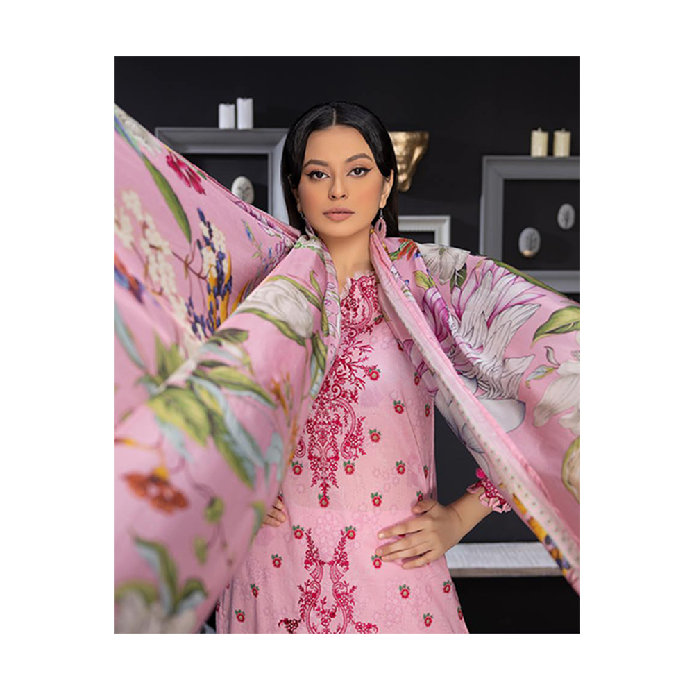 MORJA Embroidered Unstitched Salwar Kameez For Women - A1 - Pink