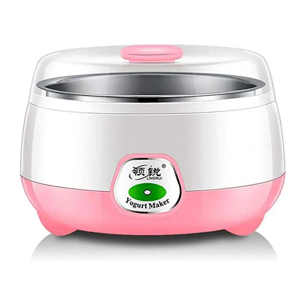 Electric Automatic Yogurt Maker - 1 Liter - Pink and Silver - SN41