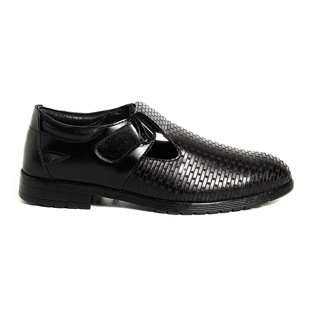 Zays Leather Premium Close Sandal For Men - Black - SF94