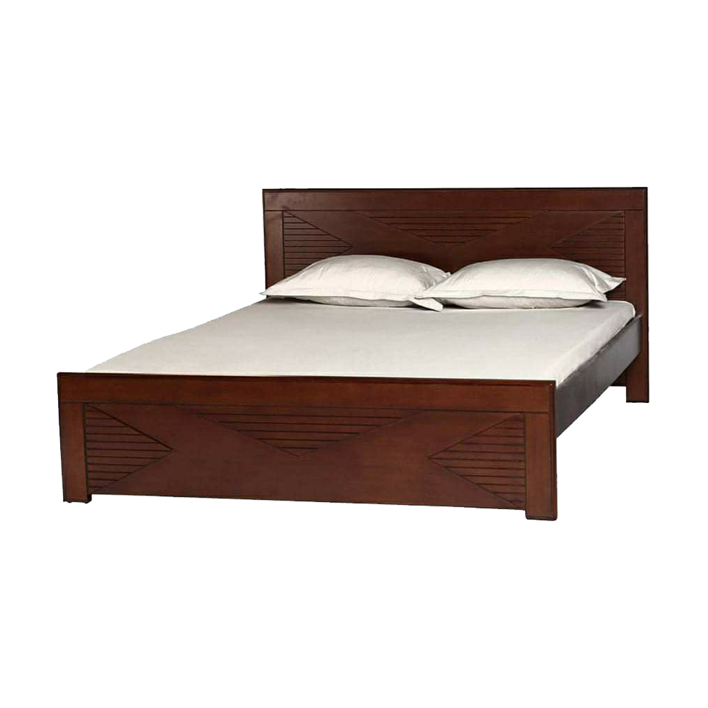 Malaysian Processed Wood Semi Double Size Bed - 4'*7' Feet