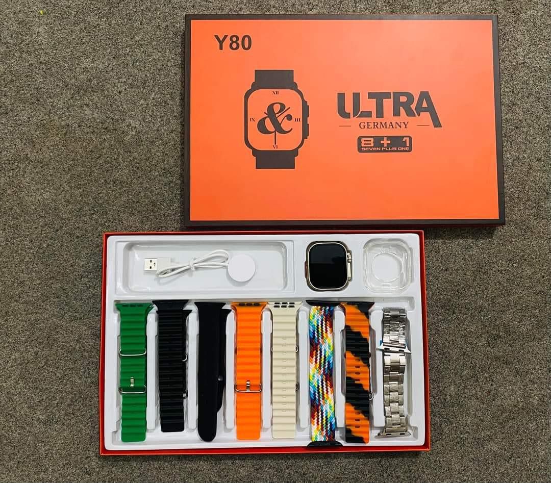 Y80 Ultra Smartwatch with 8 Strap 