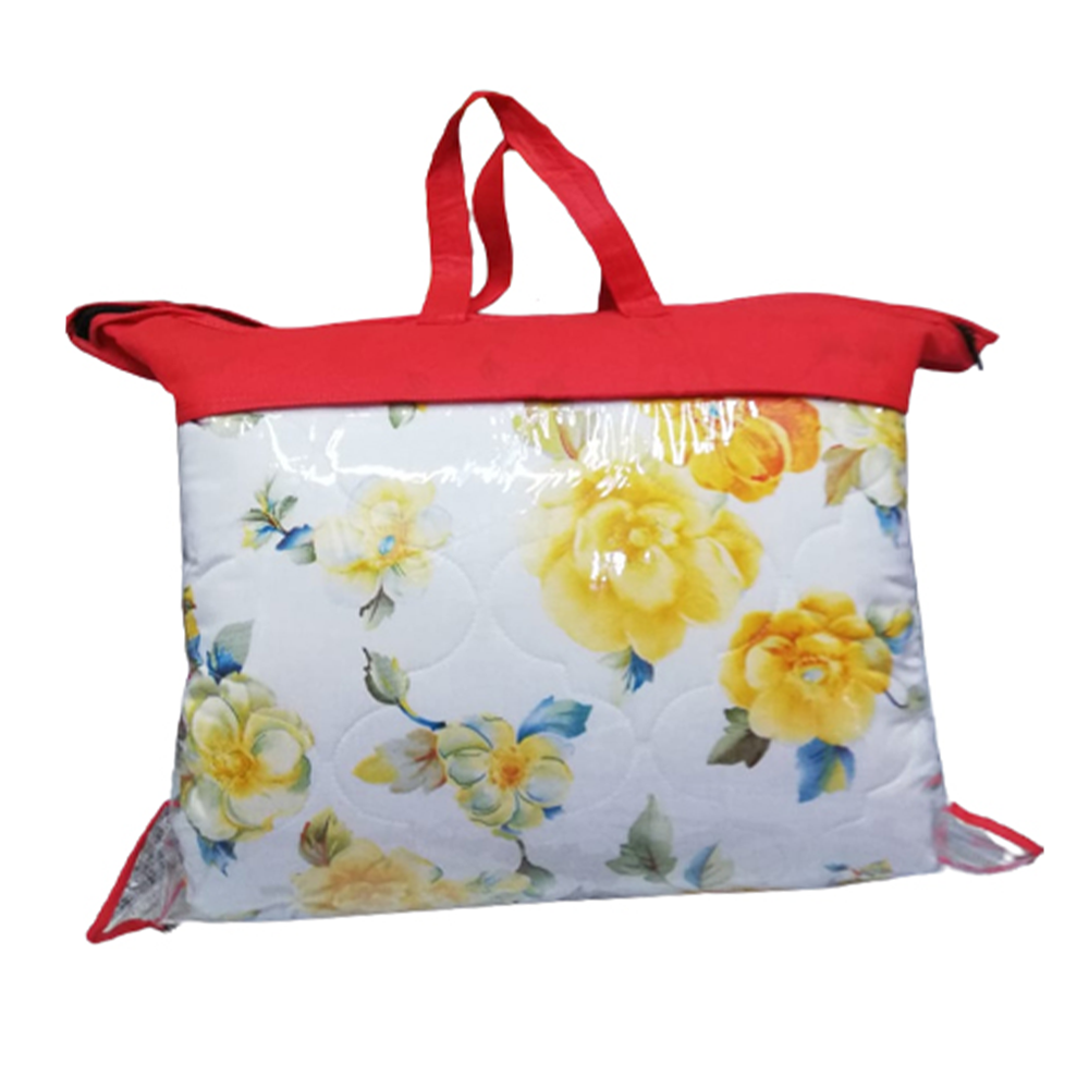 Twill Cotton King Size AC Katha White and Yellow KT49