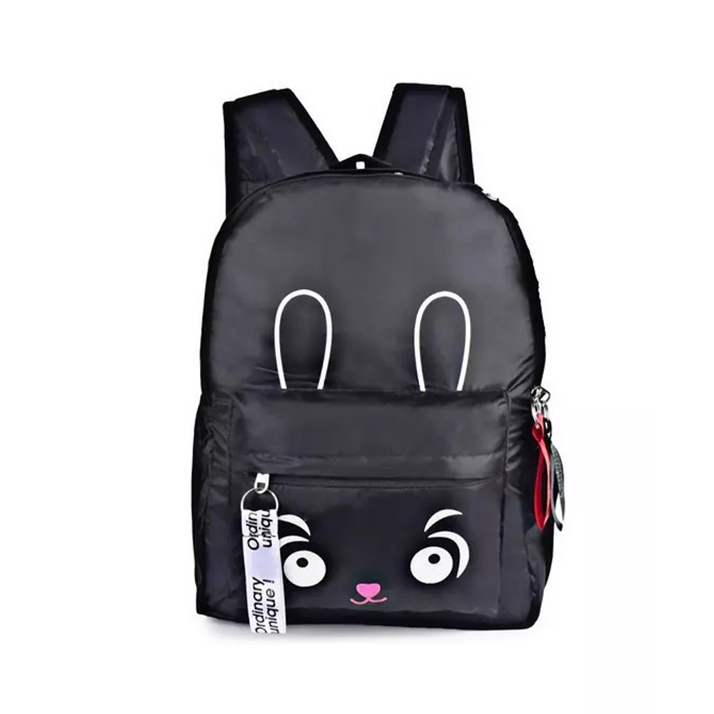 Nylon Backpack For Girls  - Black