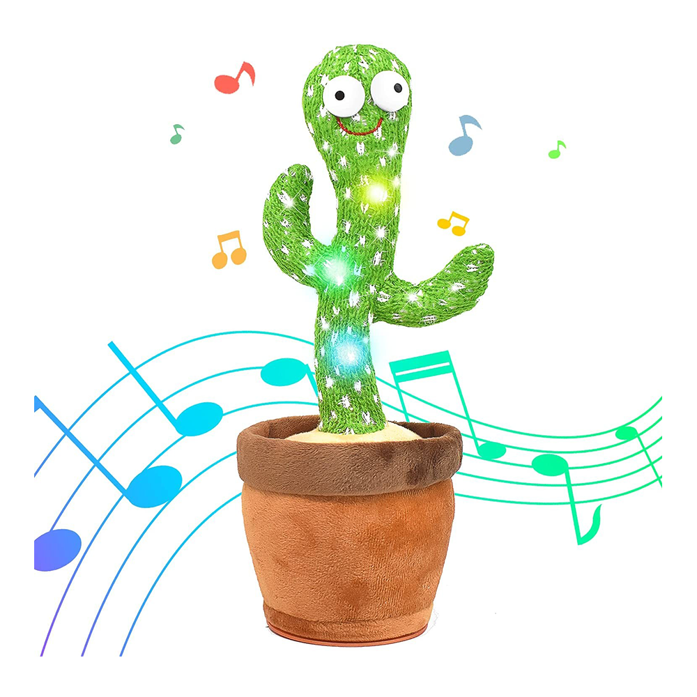 Plush Cactus Toy For Kids - Green and Brown 