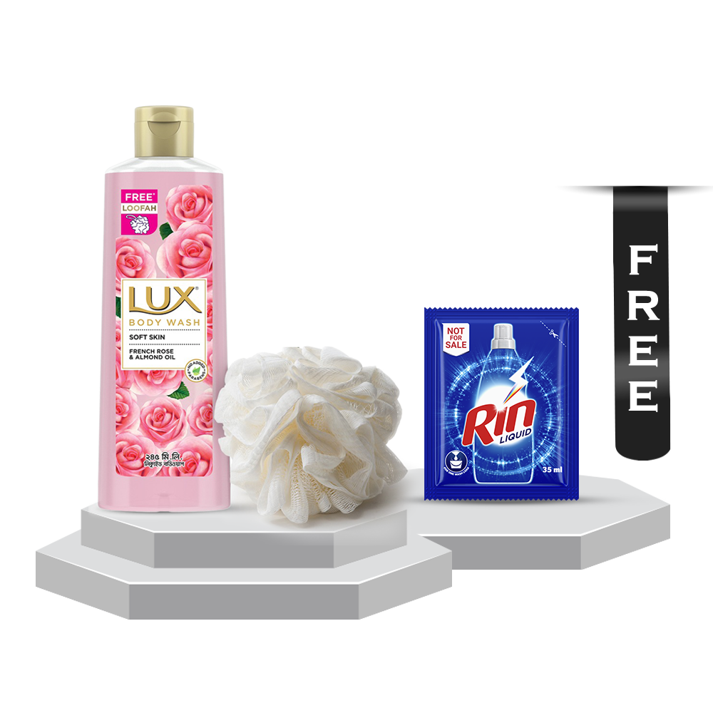 Lux French Rose and Almond Oil Body Wash Gel - 245 ml With Rin Liquid - 35ml Free