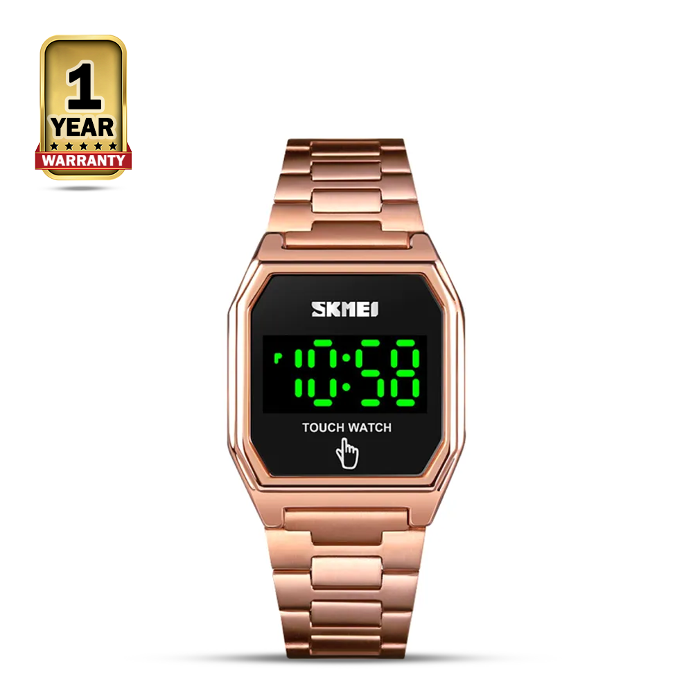 SKMEI 1679 Stainless Steel Digital LED Touch Wrist Watch - Rose Gold