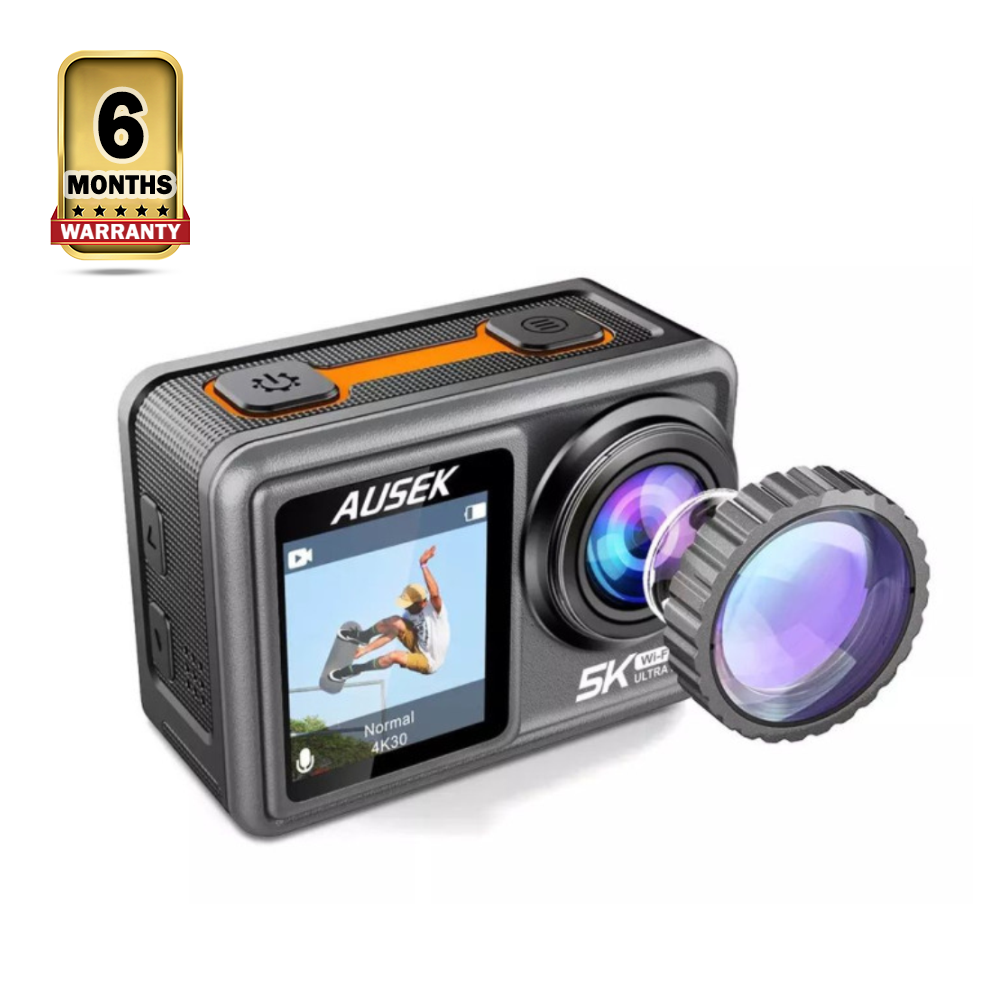 Ausek AT-S81TR Action Camera with Wireless Microphone - Iron Gray
