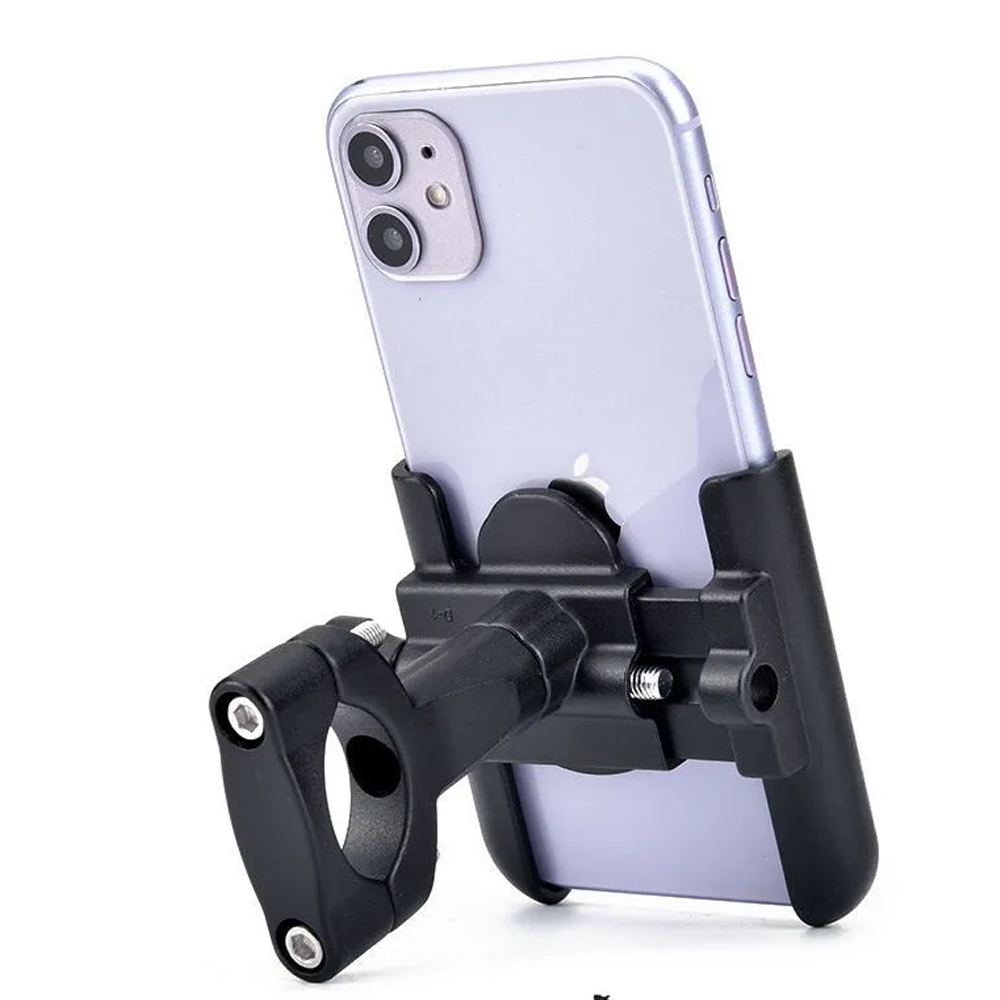 Aluminum Motorcycle Mobile Phone Holder - Black