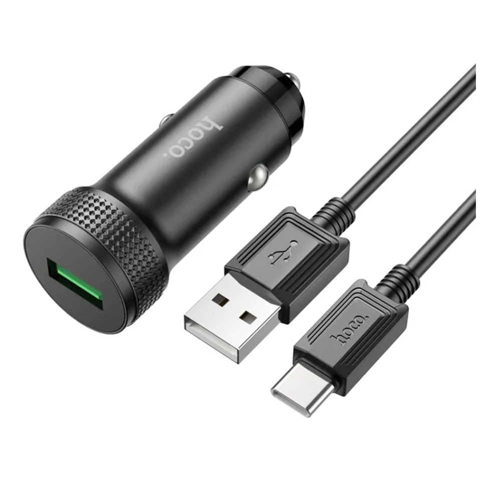 Hoco Z49A 18W QC3.0 Single Port Car Charger - Black