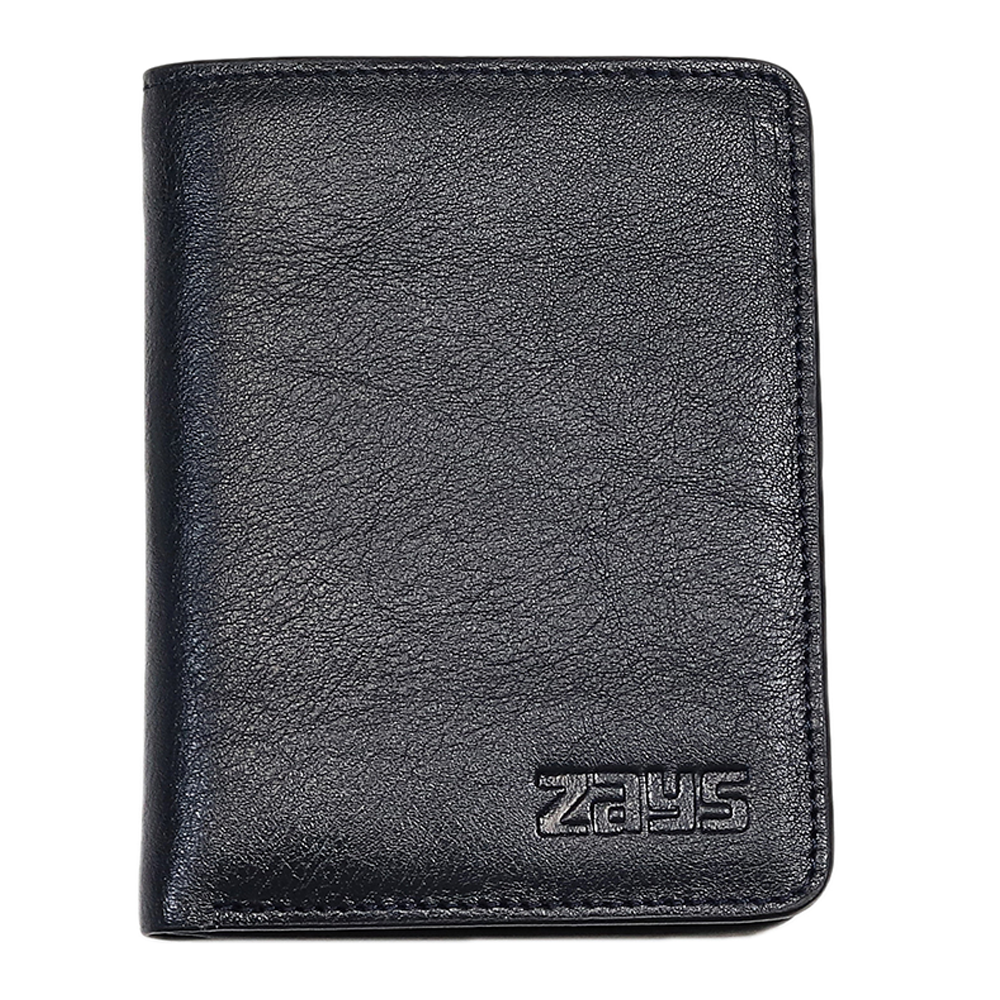 Zays Premium Leather Super Soft Short Wallet for Men - Black - WL48