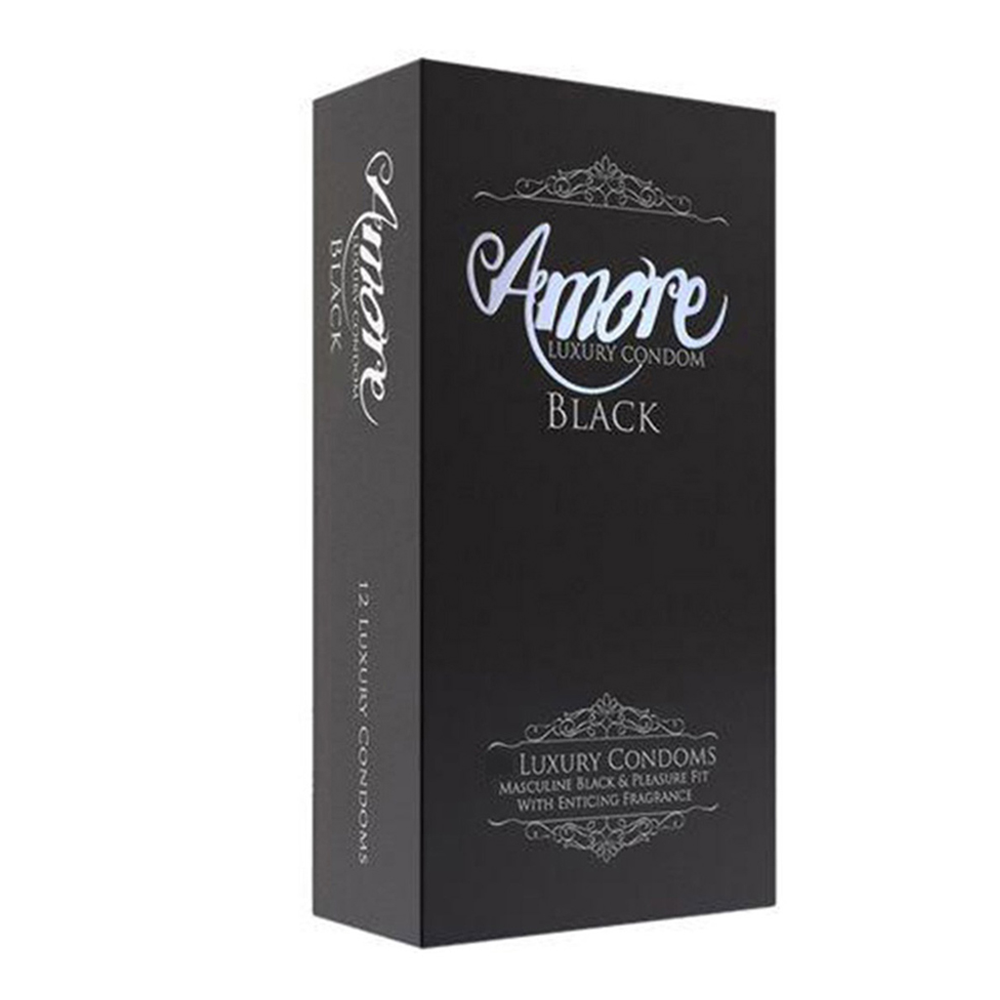 Amore Black Luxury Condom (3’s X 6) 18 pieces - 1 Full Box