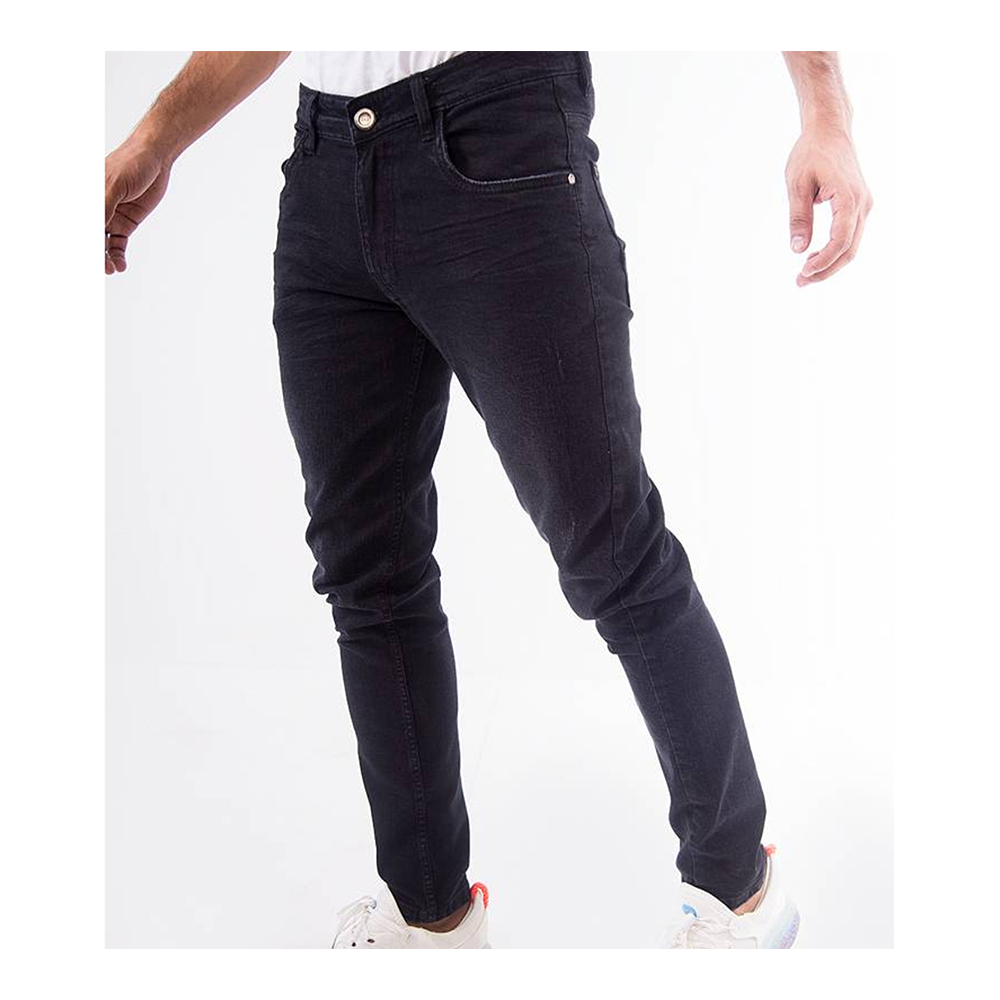 Cotton Semi Stretch Denim Jeans Pant For Men - Deep Black - NZ-13009