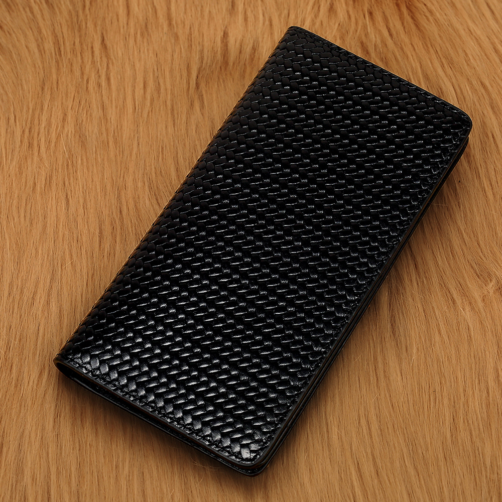 Leather Long Wallet for Men - Black - AC-W3