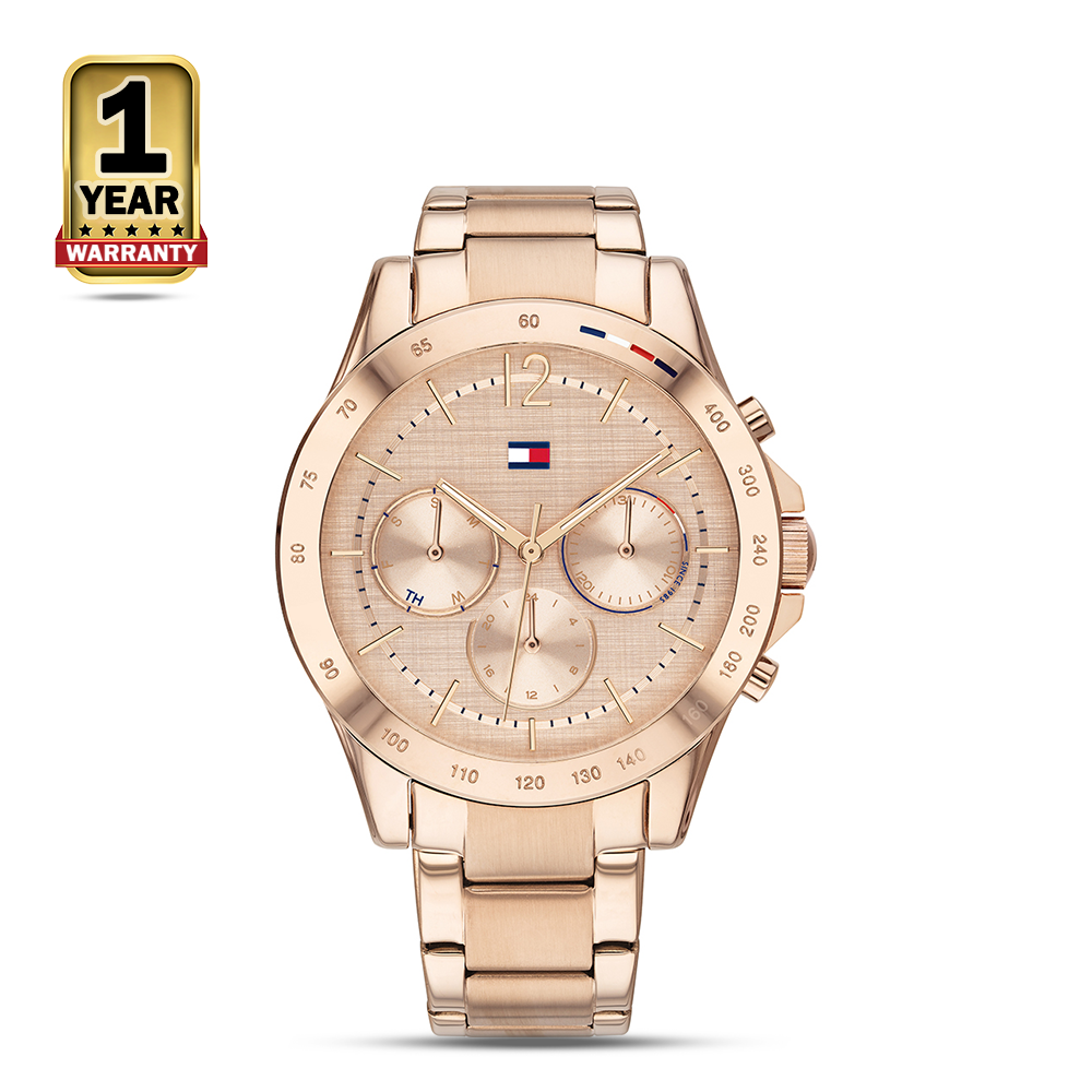 Rose gold chronograph watch on sale women's