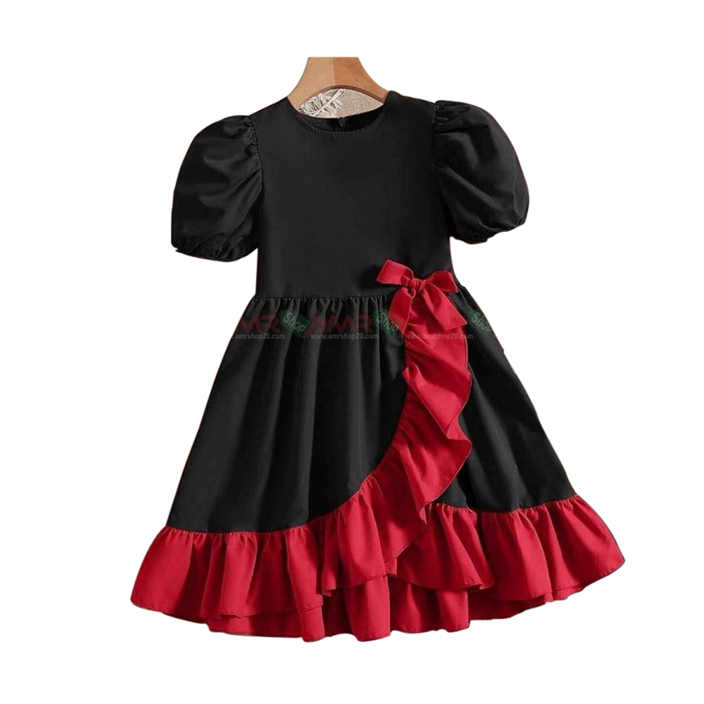 Charry Fabric Baby dress for Girl's - Black & Red - BS-08