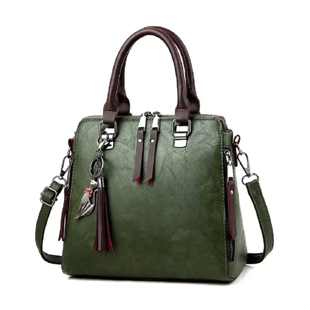 PU Leather Crossbody Shoulder Vintage Ladies Handbags - Green