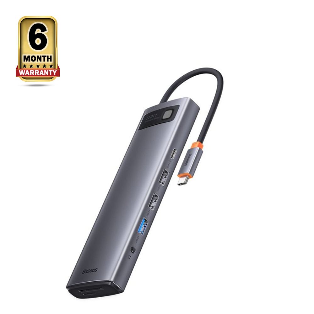 Baseus Metal Gleam Series 12-in-1 Multifunctional Type-C HUB Docking Station - Gray - WKWG020213