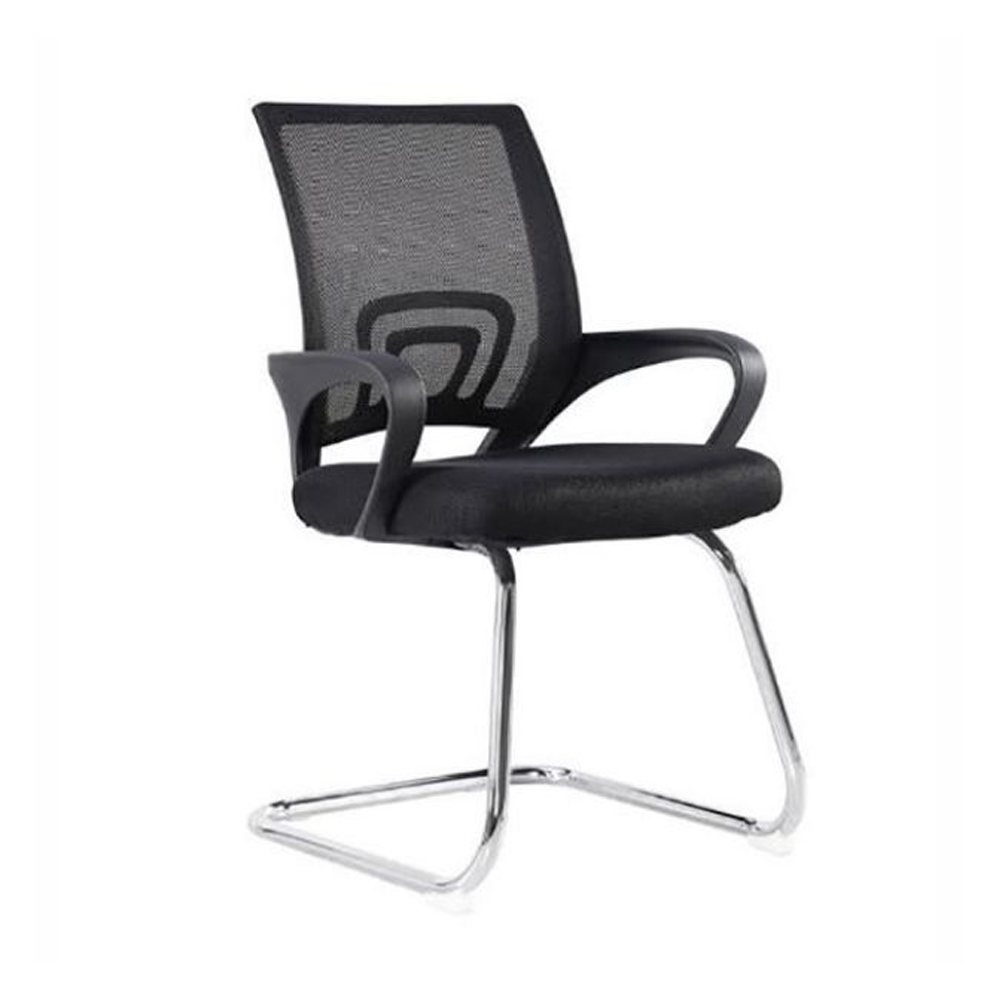 Fabric and Plastic Coil V Visitor Chair - Black