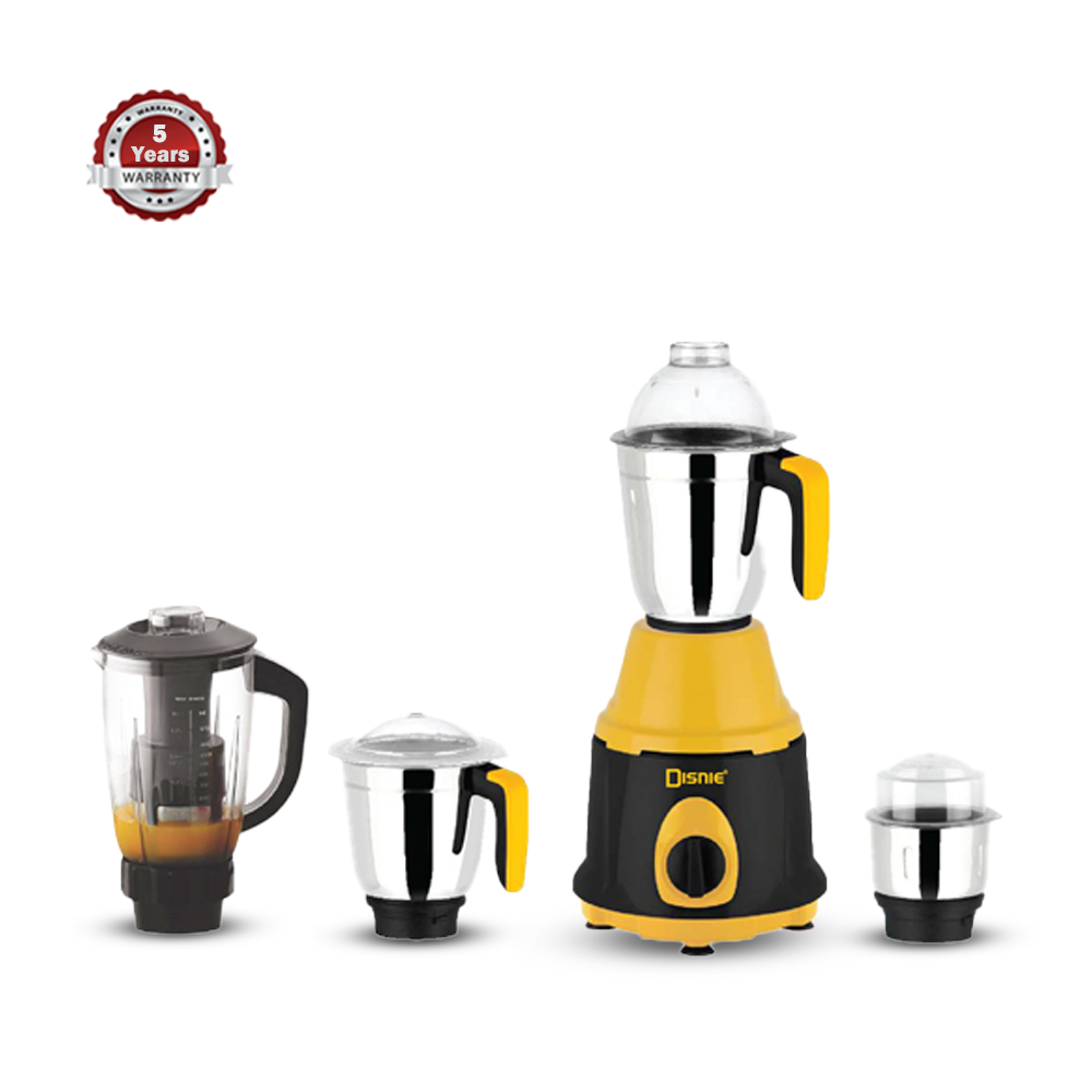 Disnie 4 In 1 Bullet 1000W Mixer Grinder & Blender - Yellow and Black