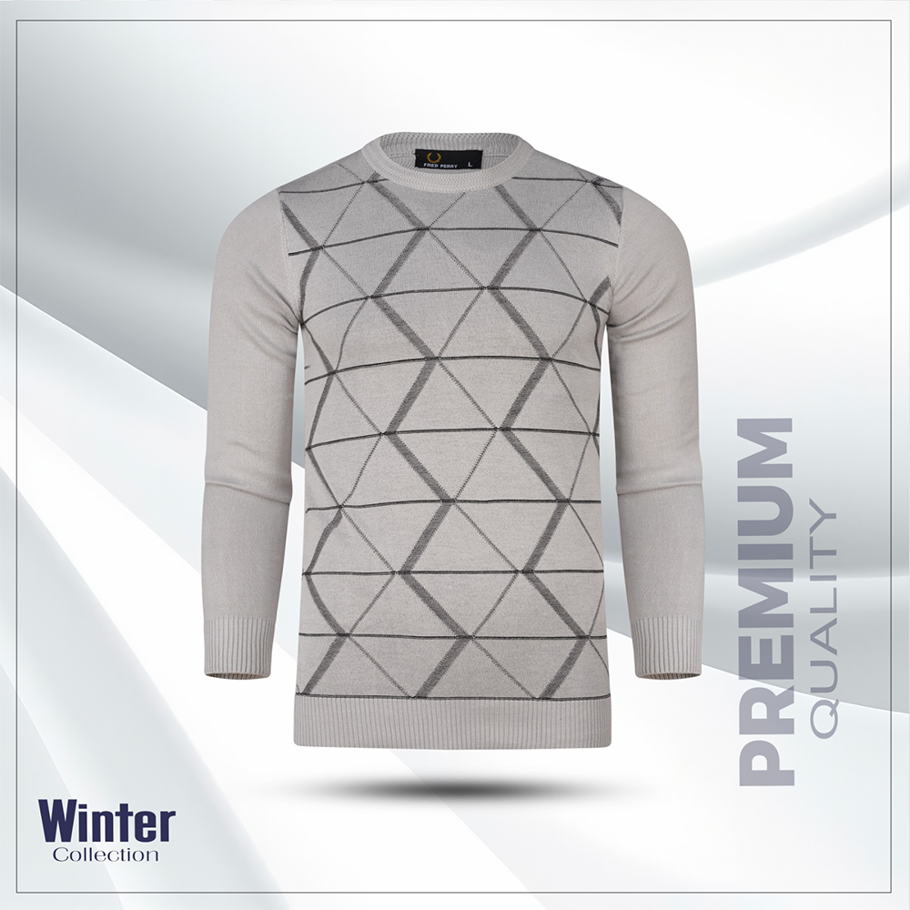 Viscose Full Sleeve Winter Sweater For Men - Ash