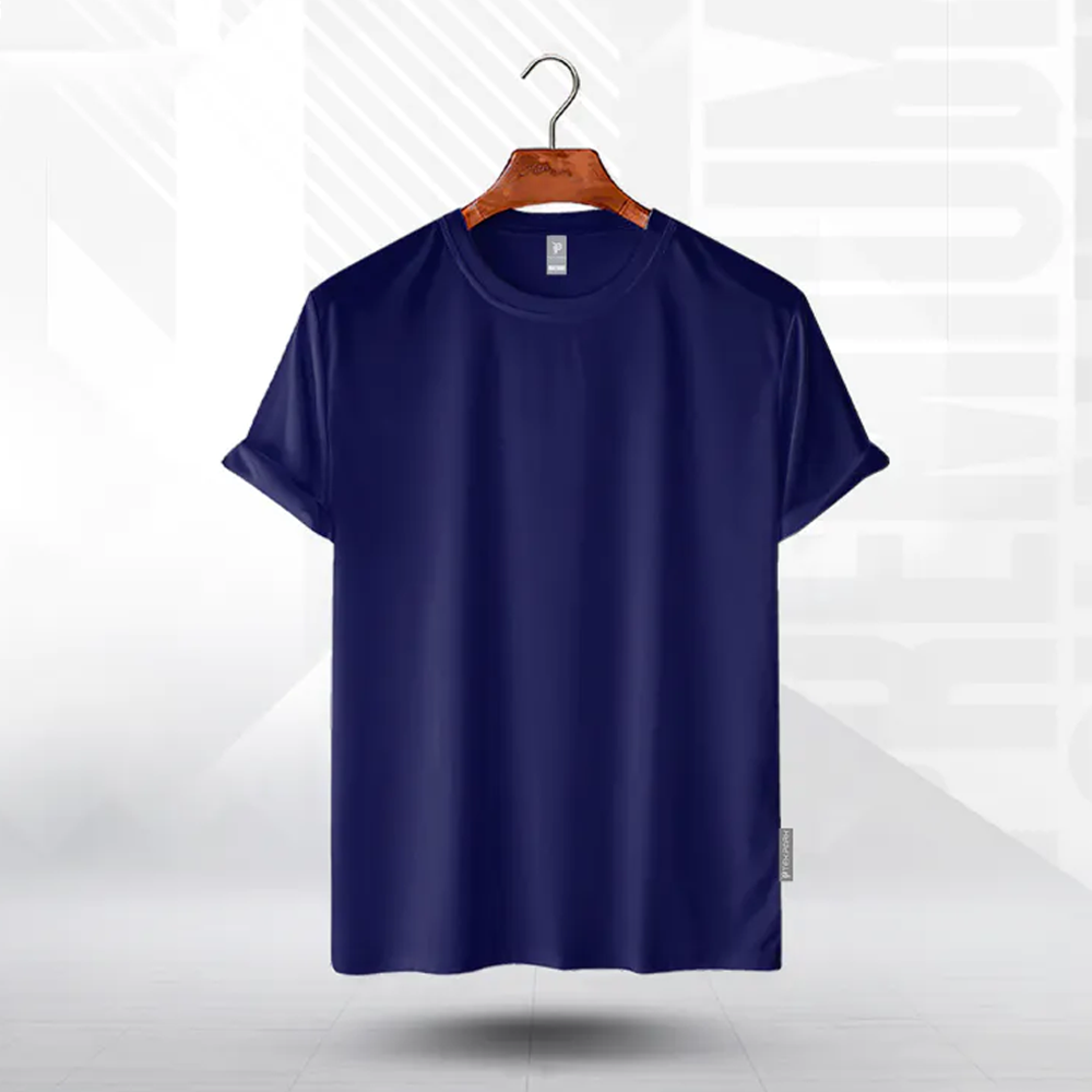 Texpark Combed Cotton Half Sleeve T-Shirt For Men - Navy - TS-104