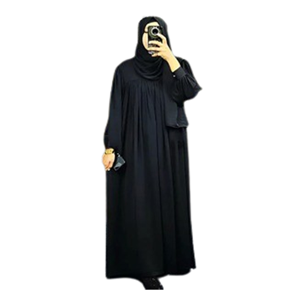 Dubai Cherri Abaya Borkha With Hijab For Women - Black - BK-A09