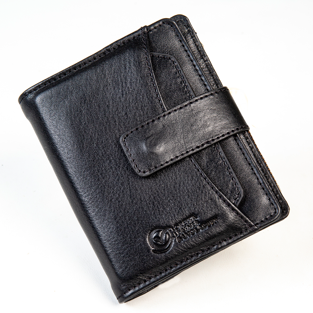 Loretta Leather Casual Wallet For Men - Black - W-004