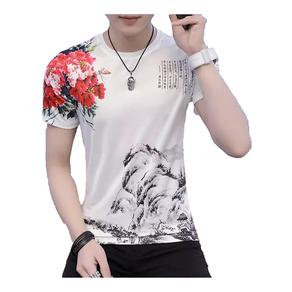 PP Half Sleeve T-shirt for Men - White - TS-79