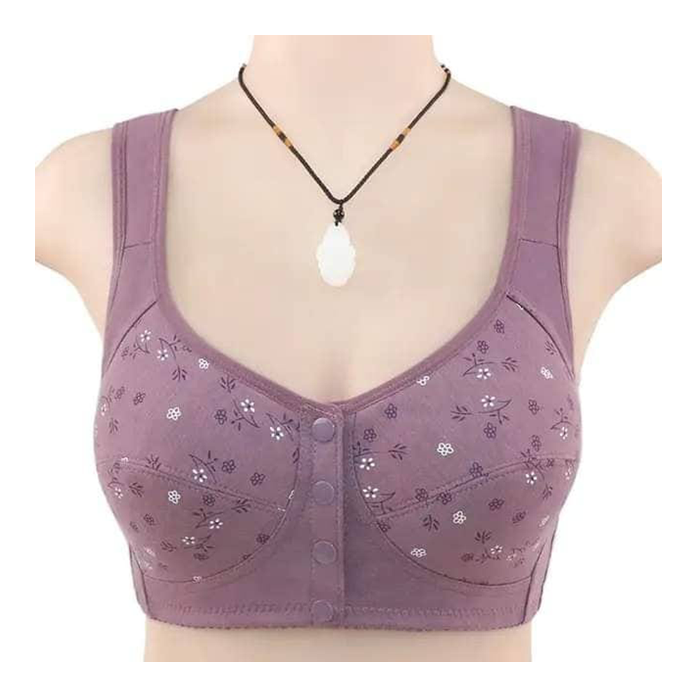 Cotton Pad Removable Nursing Bra for Women - Mauve - BR-17