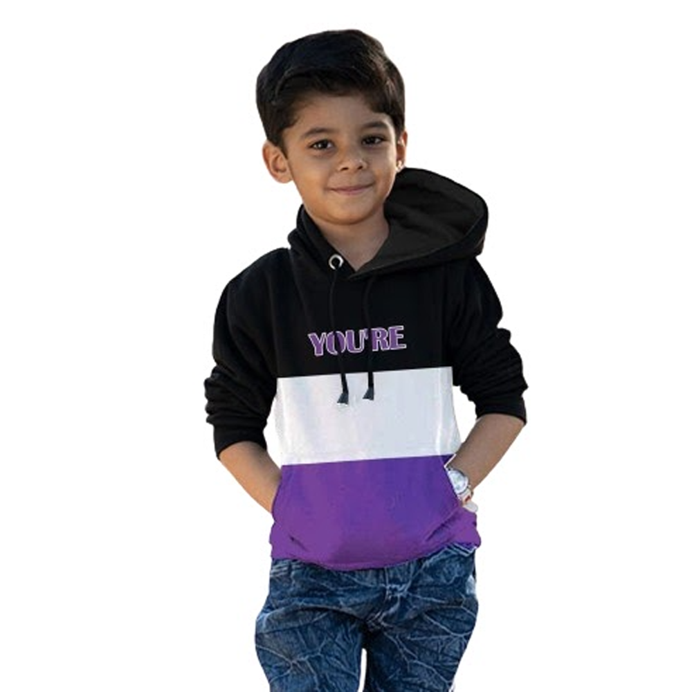 Cotton Winter Hoodie For Kids - Multicolor - BH-16