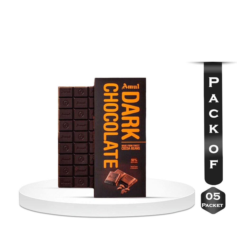 Pack Of 5 Packets Amul Dark Chocolate 5*40gm