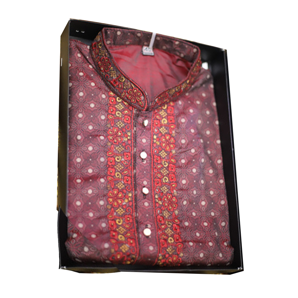 Cotton Panjabi For Men - Maroon - 1007