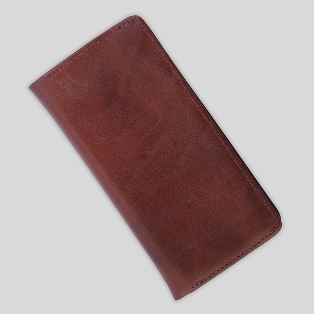 Zays Leather Long Wallet - Chocolate - ZLW104