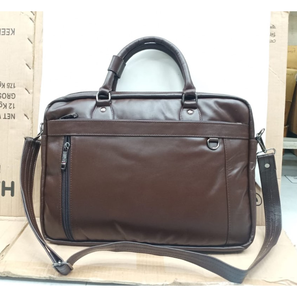 Leather Laptop Bag for Men - Chocolate - BL-01