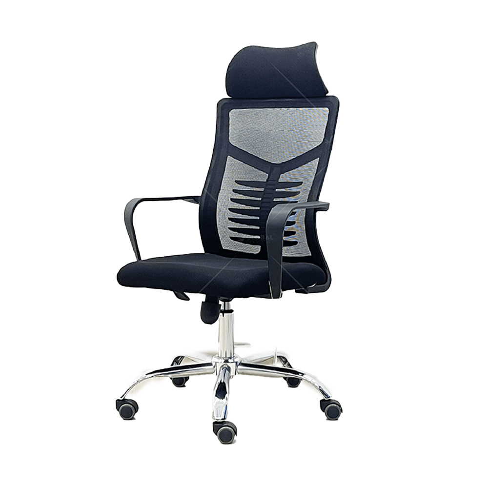 Fabric and Plastic Skeleton Executive Office Chair - Black