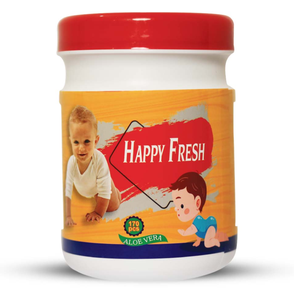 Happy Fresh Wet Wipes With Tube - 170Pcs