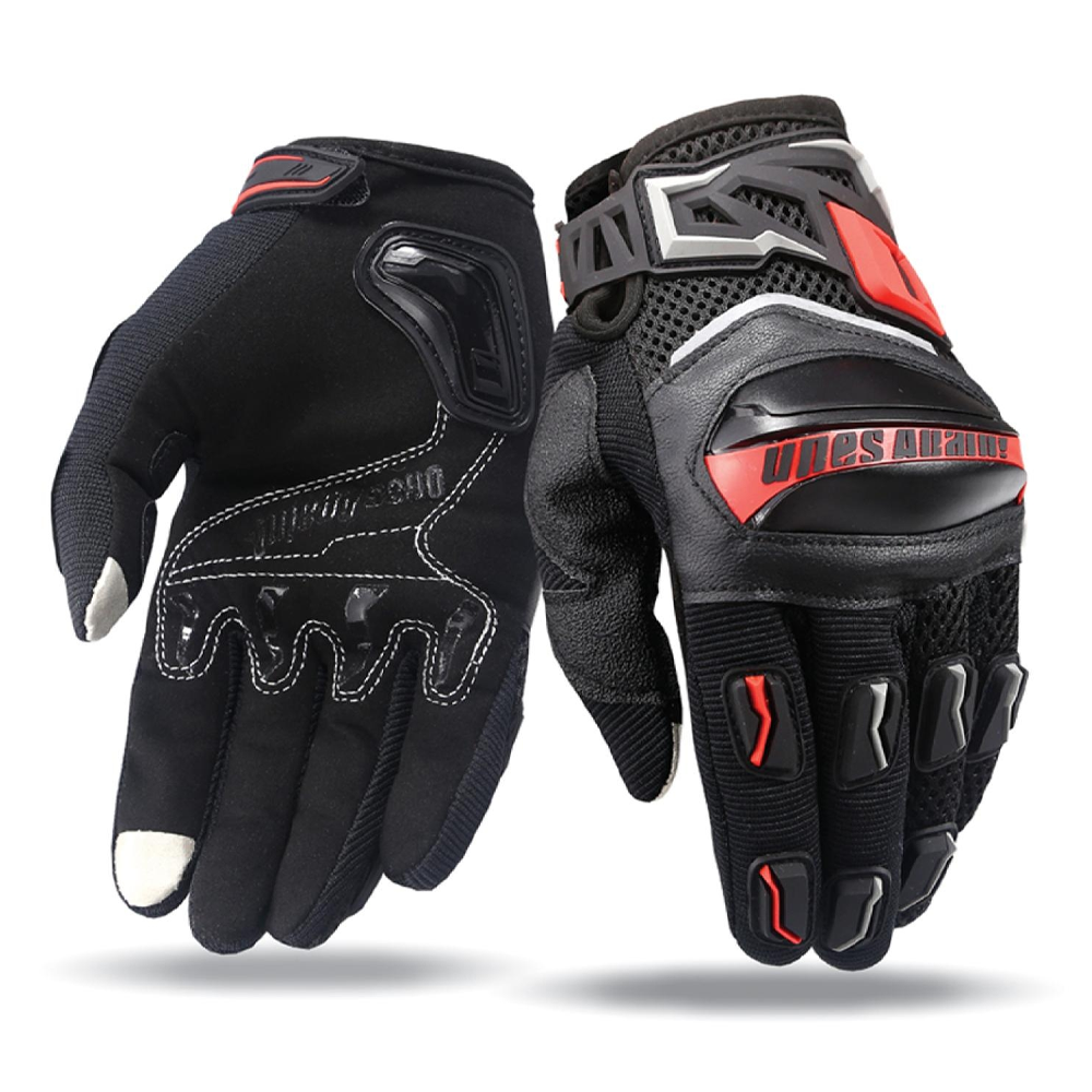 Polyester and Nylon Motorcycle Racing Gloves - Black - MG02