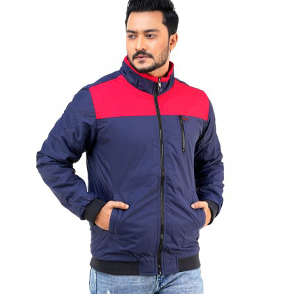 Lightweight Casual Winter Jacket For Men - Blue and Red - K01