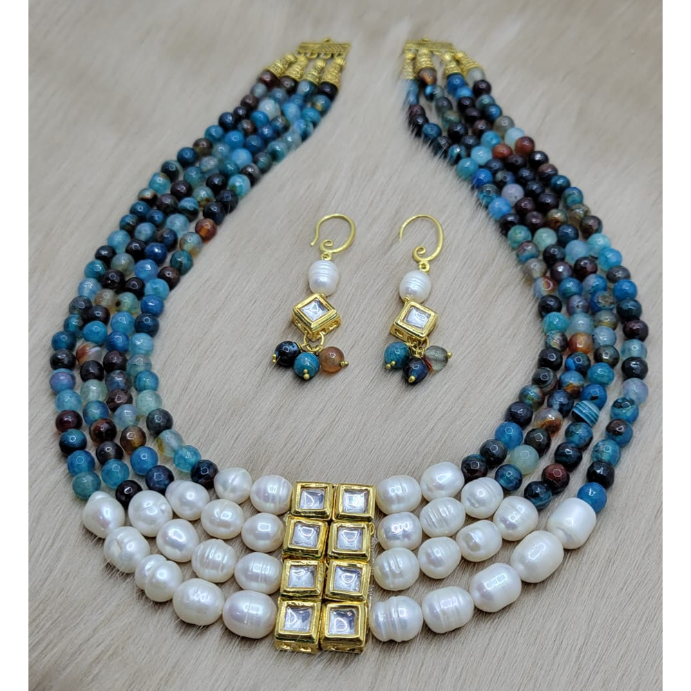 Real Pearl Jewelry with Semiprecious Gemstones - Multicolor