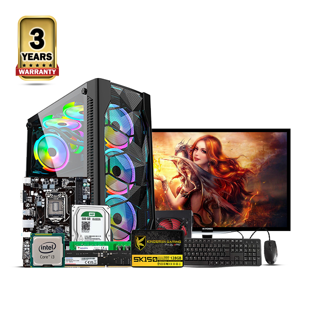 Intel Core i3 6th Generation - 8GB RAM - 128GB SSD - 17 Inch Monitor - RGB Desktop Computer - Black - CSDP23-6014