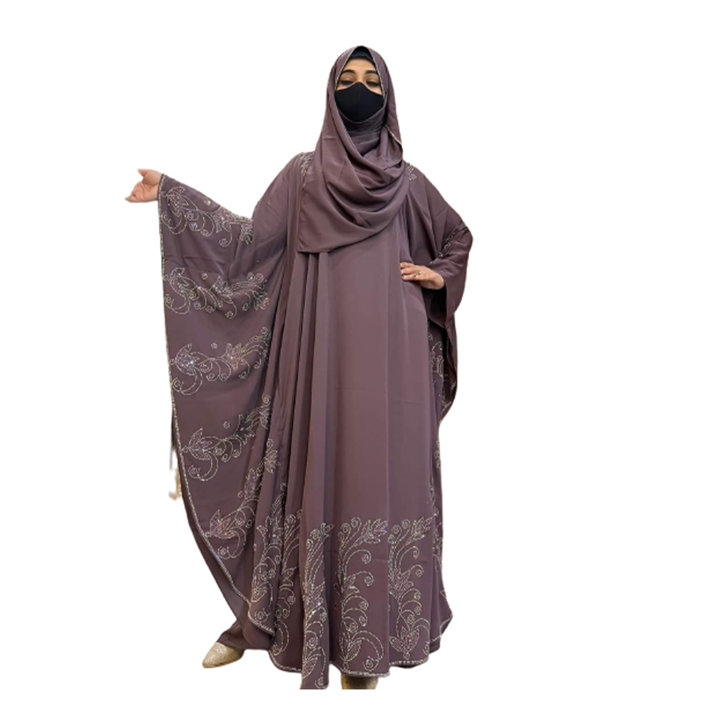 Dubai Cherry Abaya Borkha With Hijab For Women - Olive - BK-P25