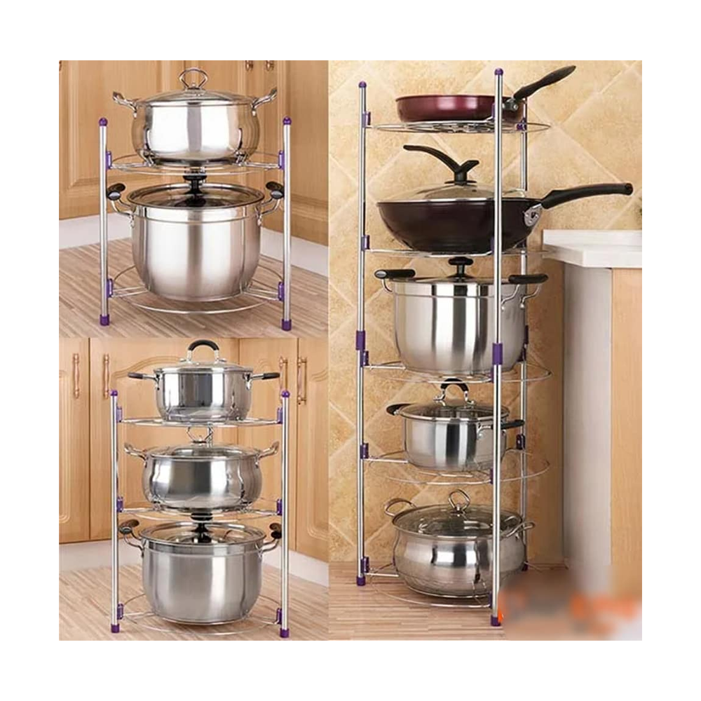 Stainless Steel Multi-function Kitchen Pot Rack - 5 Layer