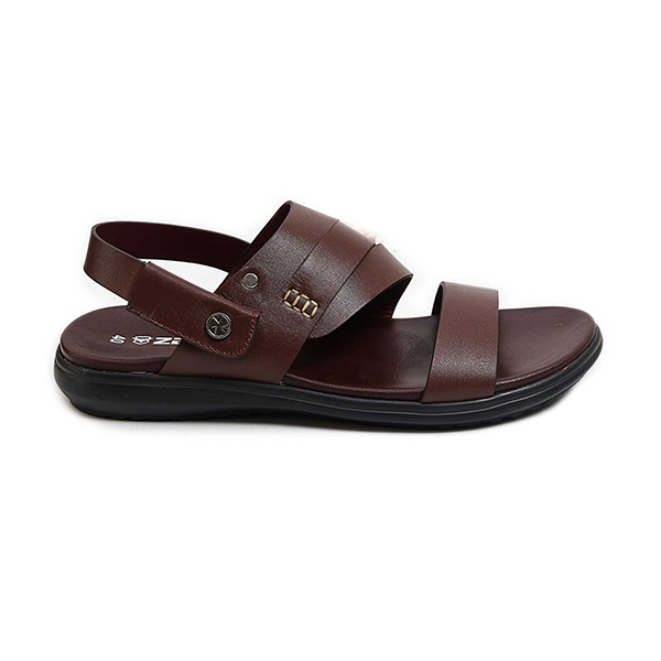 Zays Leather Sandal For Men - Chocolate - ZA01