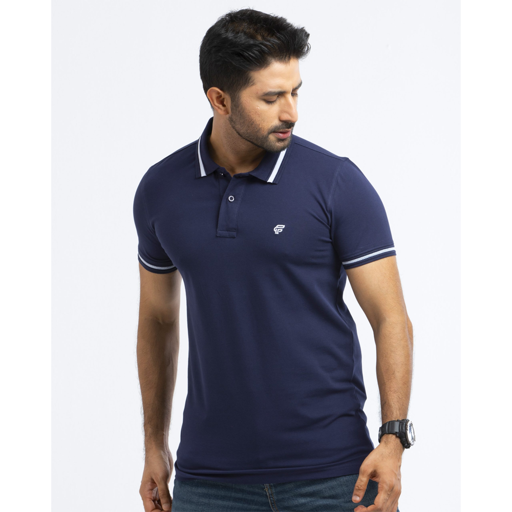 Fiona Cotton Polo for Men - Dark Navy Blue - PW-01