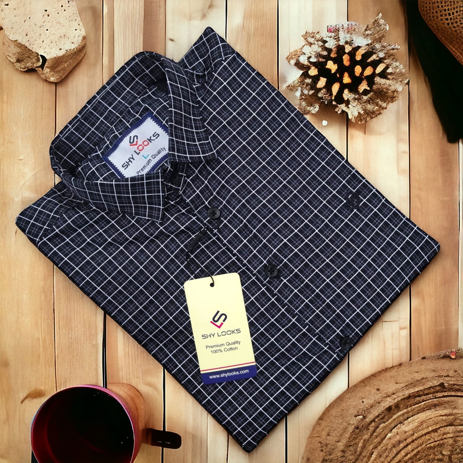 Cotton full Sleeve Check Shirt  For Men - Multicolor - OP550